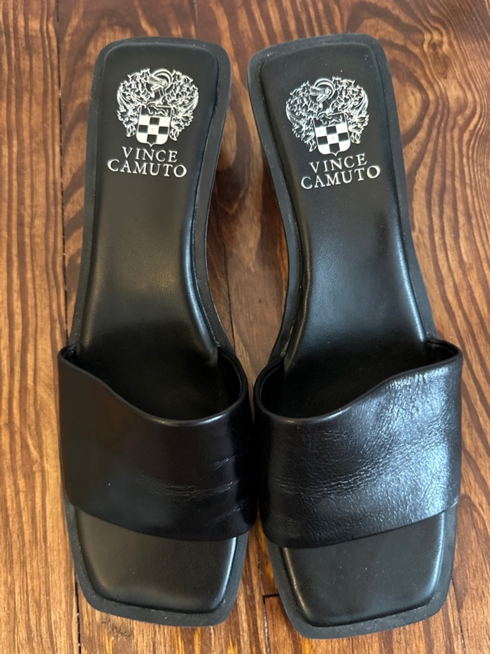 Vince Camuto Black Clear Slide Sandals